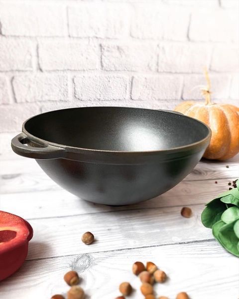 Казан чавунний 8 л WOK азіатський із кришкою-сковородою Syton, Сітон wok8l фото