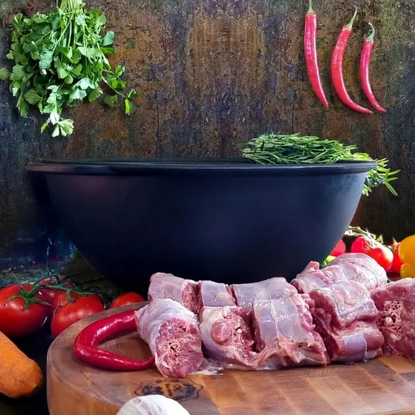 Казан чавунний узбецький 8 л WOK із кришкою-сковородою гриль "Наша Майстерня" (товстостінний) НМК-8СКГ фото