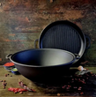 Казан чугунный узбекский 12 л WOK с крышкой сковородой-гриль "Наша Майстерня" (толстостенный) НМК-12СКГ фото