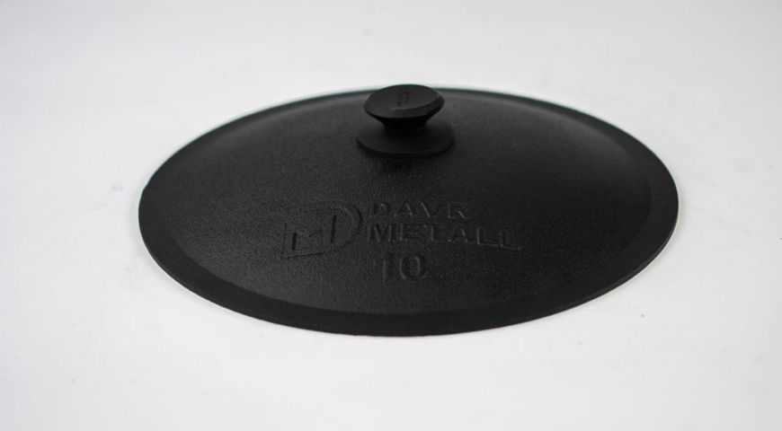 Чавунний узбецький казан Davr Metal 12 л. з кришкою сковородою та алюмінієвою кришкою D12-3KP фото