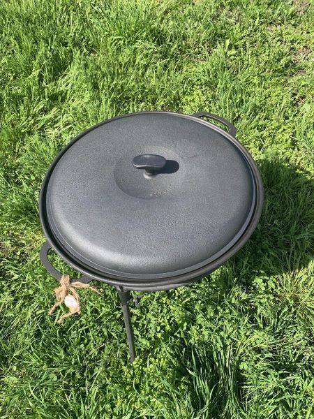 Казан чугунный узбекский 8 л WOK с чугунной крышкой "Наша Майстерня" (толстостенный) НМ-8ЧК фото