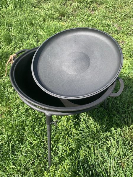 Казан чугунный узбекский 12 л WOK с чугунной крышкой "Наша Майстерня" (толстостенный) НМК-12СК фото