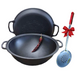 Казан чавунний узбецький об`ємом 12 л WOK із кришкою-сковородою та шумівкою "Наша Майстерня" (товстостінний) НМК-12СКШ фото 1