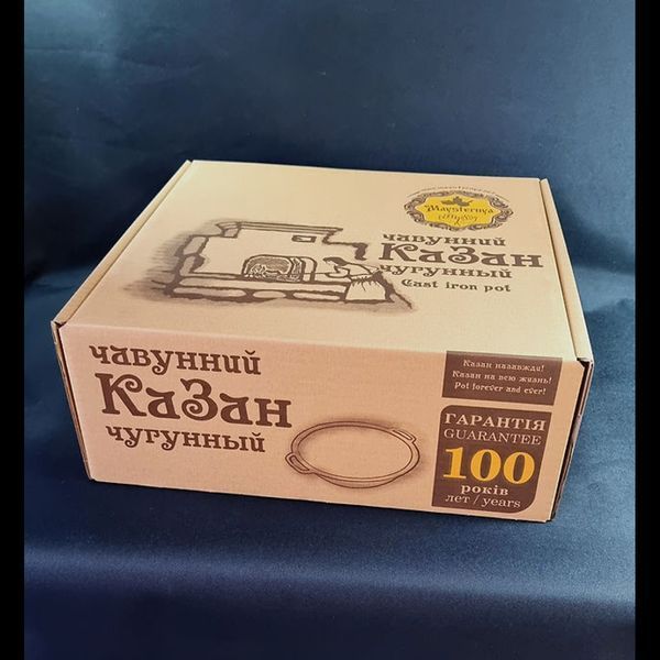 Казан чавунний узбецький об`ємом 8 л WOK зі скляною кришкою "Наша Майстерня" (товстостінний) НМК-8КСТ фото