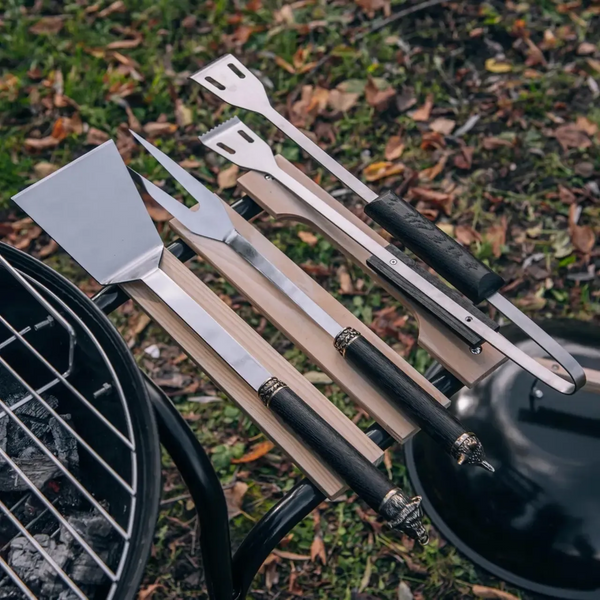 Подарунковий набір для барбекю BBQ. Лопатка, щипці, виделка BQ_38001 фото