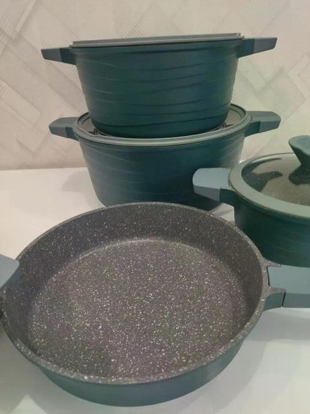 Набір посуду BMN Collection  на 10 предметів з кришками та гранітним покриттям | каструлі | сковорідка BMN C10 фото