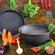 Казан чугунный узбекский 15 л WOK с крышкой-сковородой "Наша Майстерня" (толстостенный) НМК-15СК фото 2