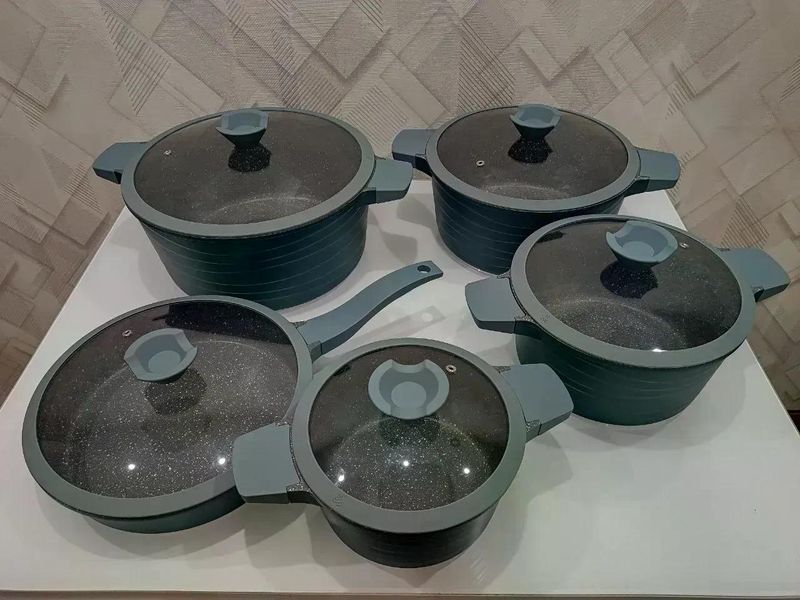 Набір посуду BMN Collection  на 10 предметів з кришками та гранітним покриттям | каструлі | сковорідка BMN C10 фото